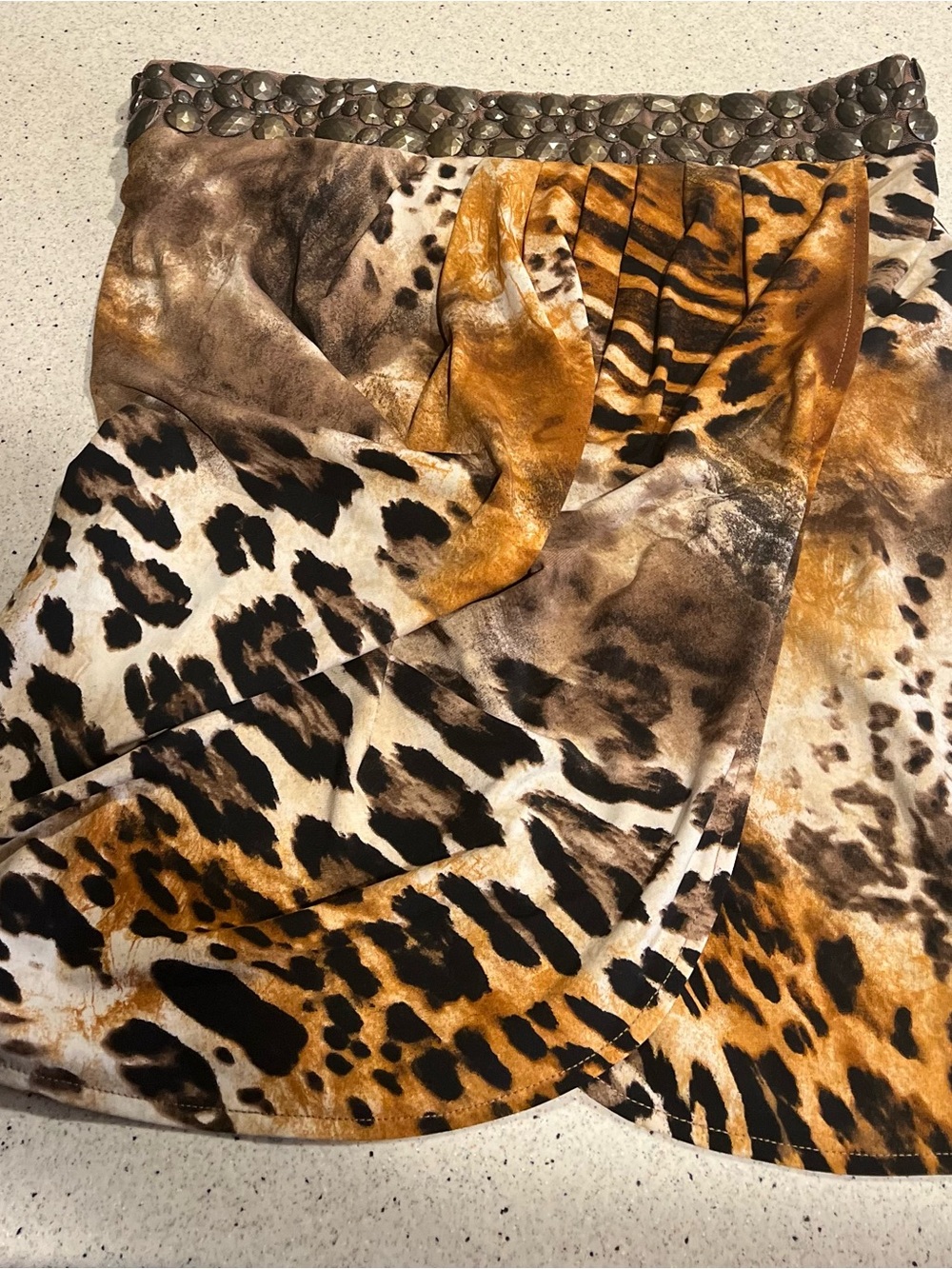 Cache Girls' Animal Print Skirt - Brown, Tan & Black
